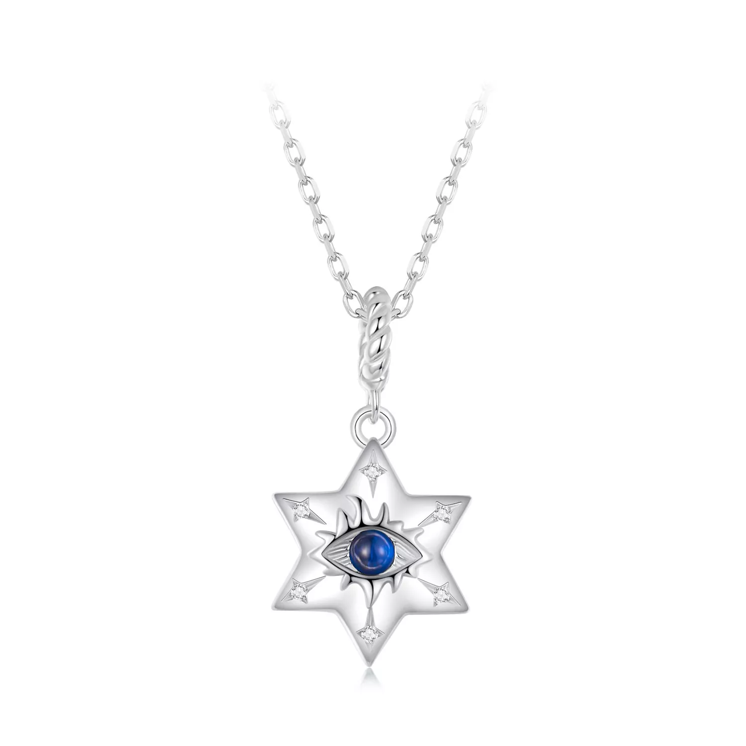 collar con forma de ojo de monio y estrella en estilo pandora bsn397