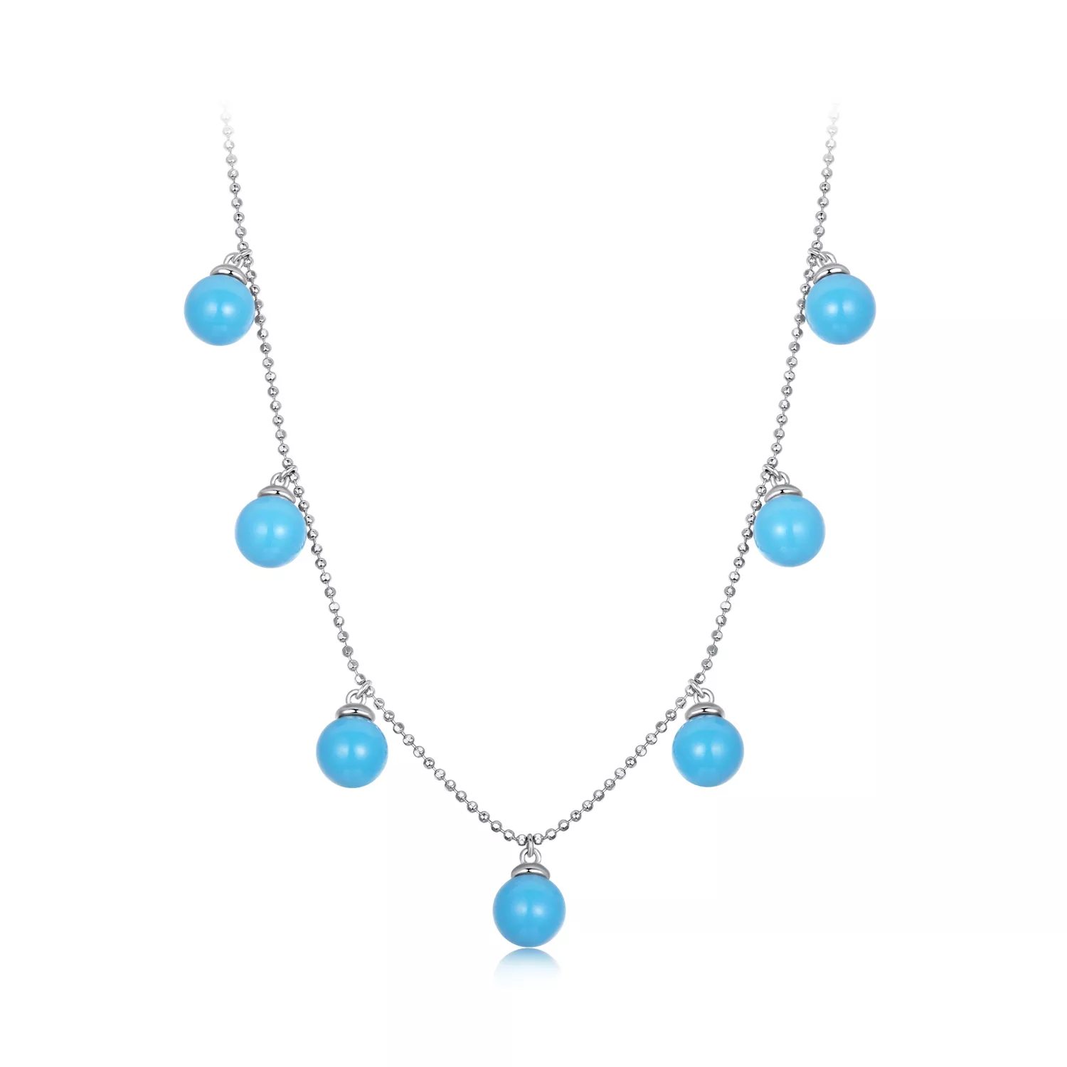 collar de clavícula con turquesa azul estilo pandora bsn405