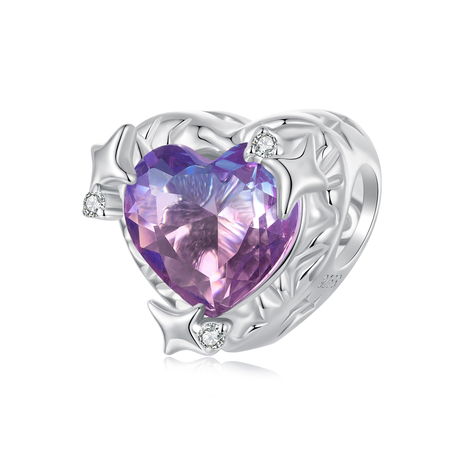 corazón degradado en rosa y púrpura estilo pandora scc2824