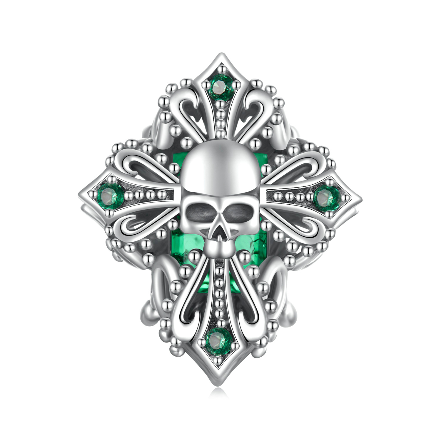 cuentas con forma de cruz de calavera estilo pandora bsc1063