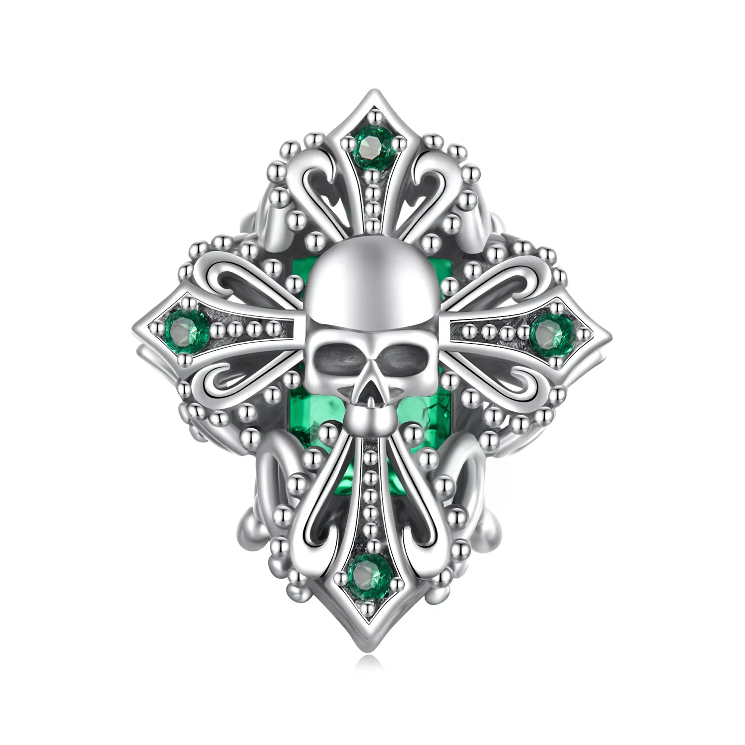 cuentas con forma de cruz de calavera estilo pandora bsc1063