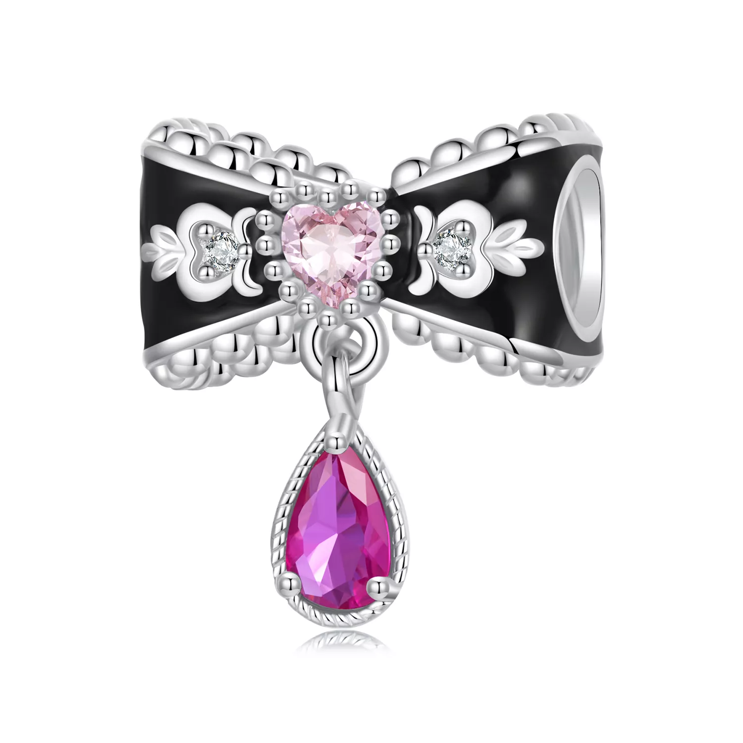 cuentas con lazo romántico estilo pandora bsc1055