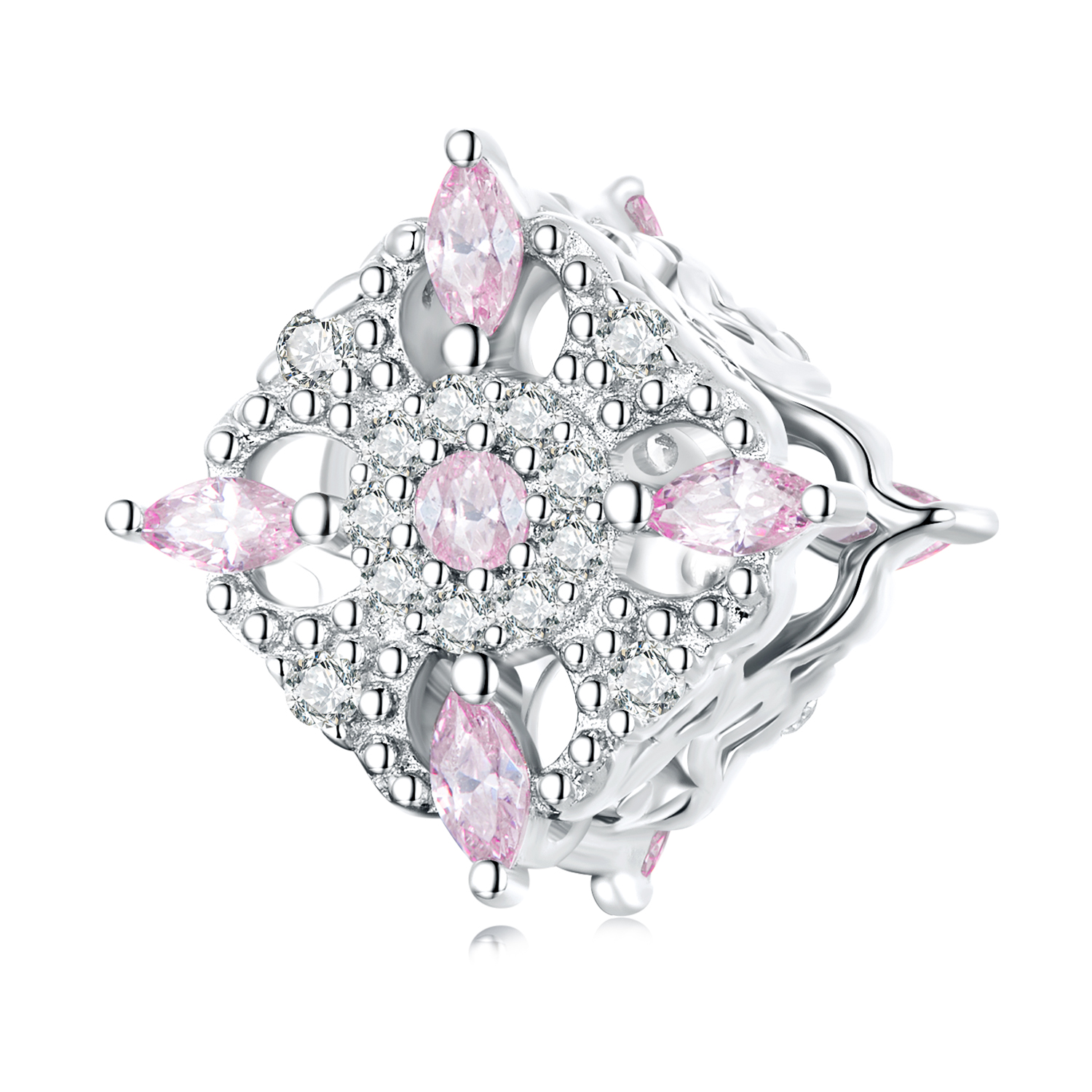 cuentas con patrón retro estilo pandora bsc617