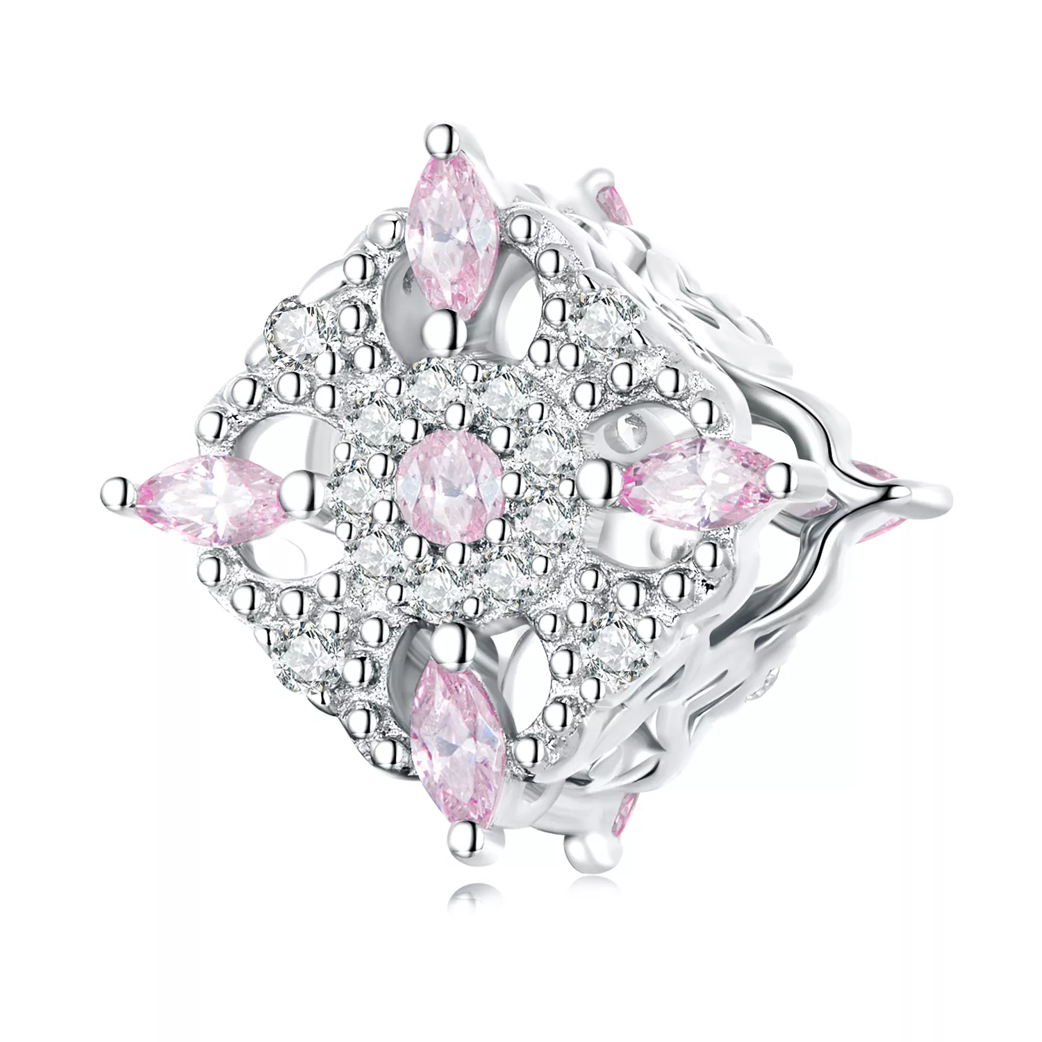 cuentas con patrón retro estilo pandora bsc617