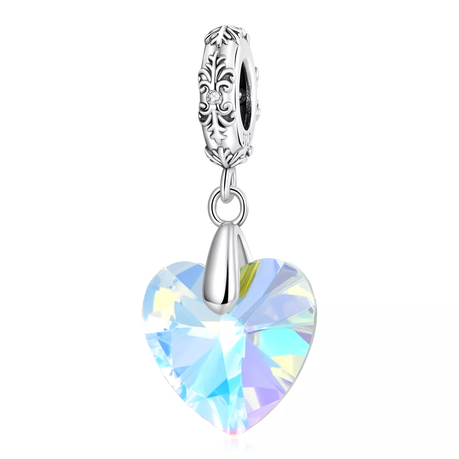 cuentas de cristal con forma de corazón estilo pandora bsc602