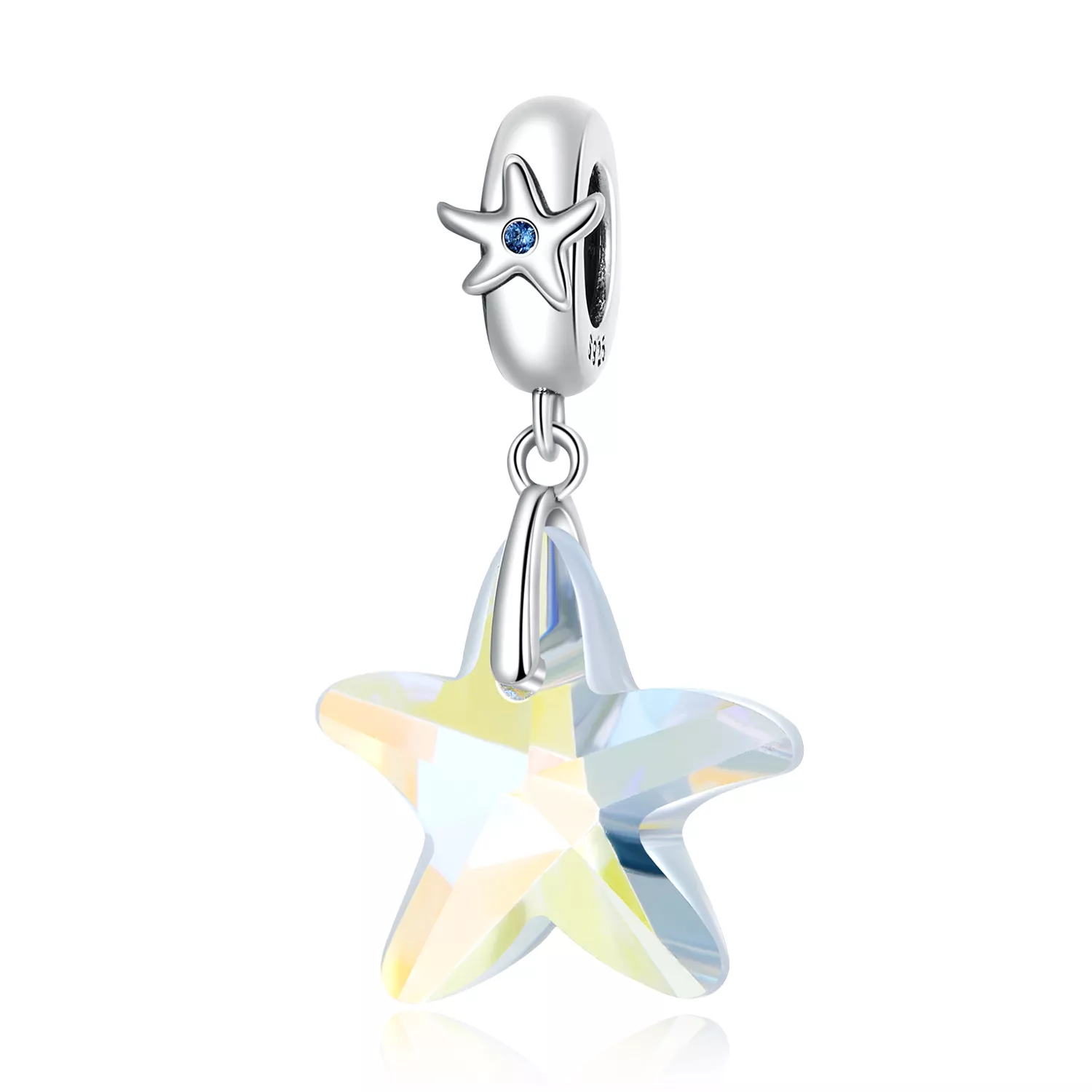cuentas de estrella de mar de cristal estilo pandora bsc599
