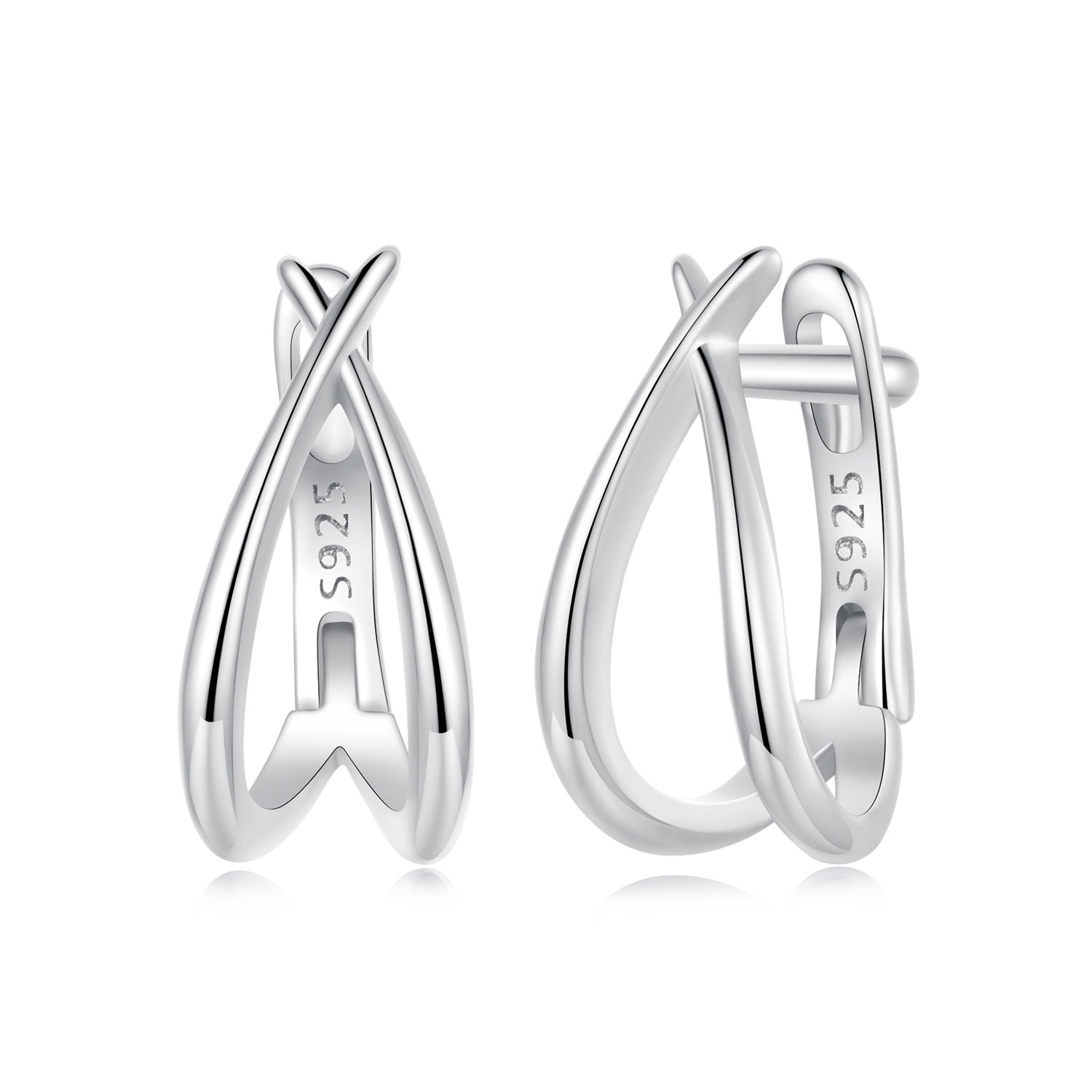 exquisita hebilla de oreja de plata estilo pandora bse1053