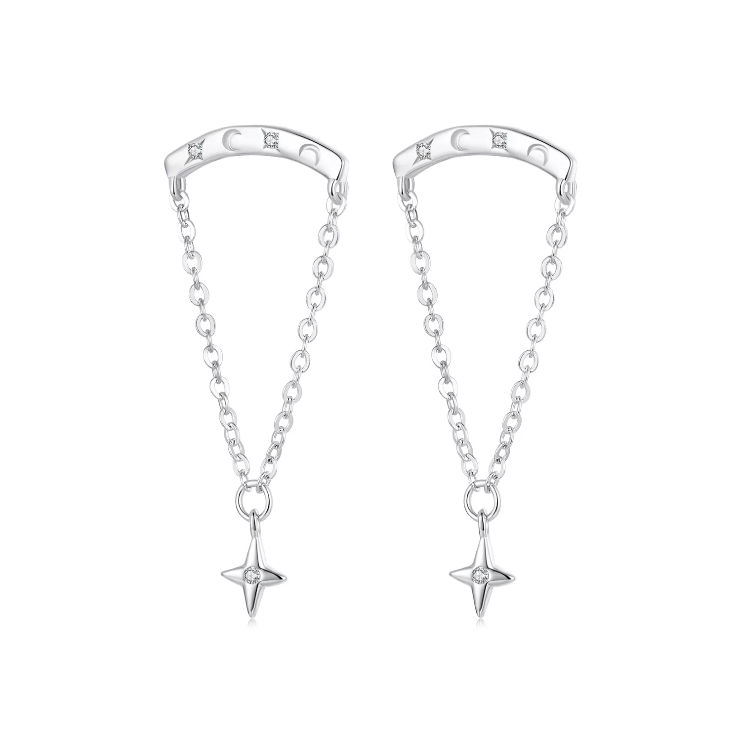 pendientes con borlas y estrellas estilo pandora sce1767