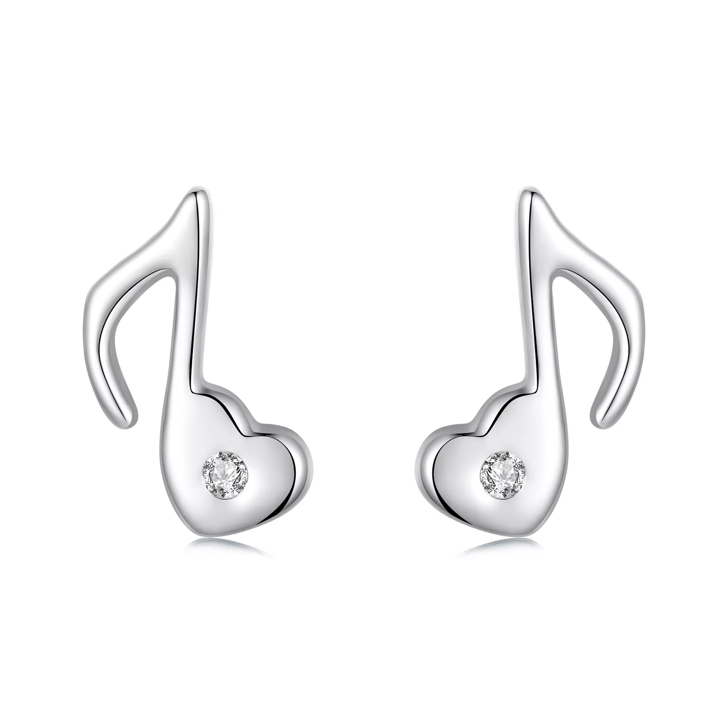 pendientes con nota musical en forma de corazón estilo pandora sce1805