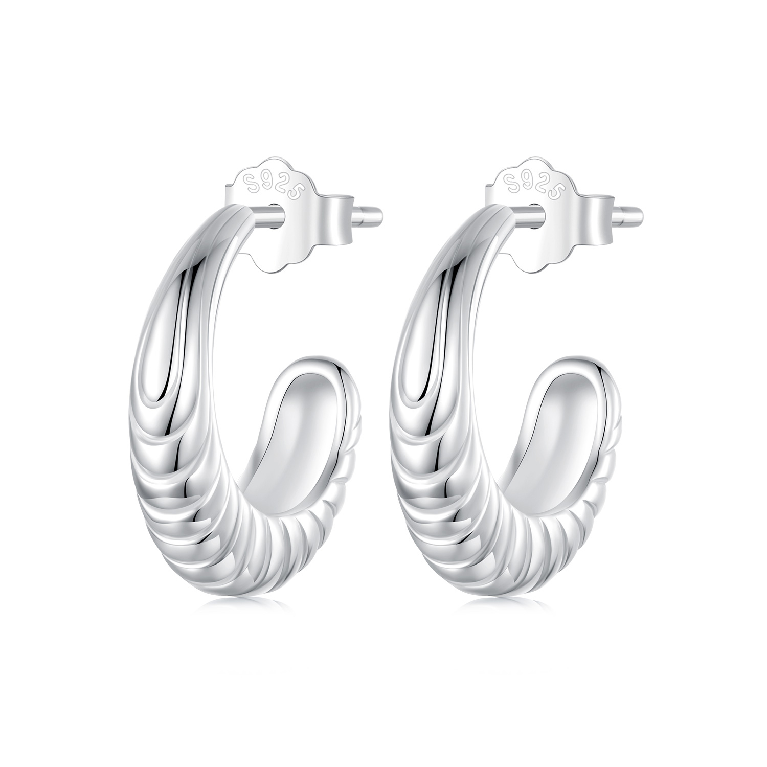 pendientes con textura de temperamento estilo pandora bse1058