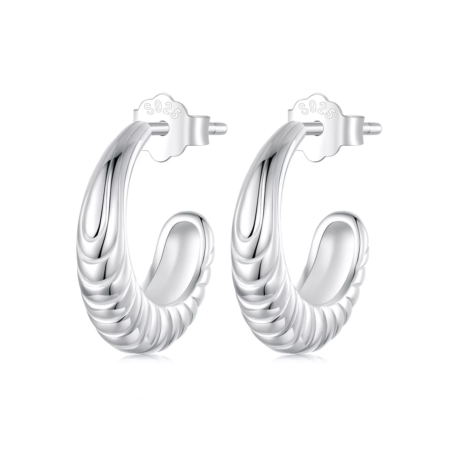 pendientes con textura de temperamento estilo pandora bse1058
