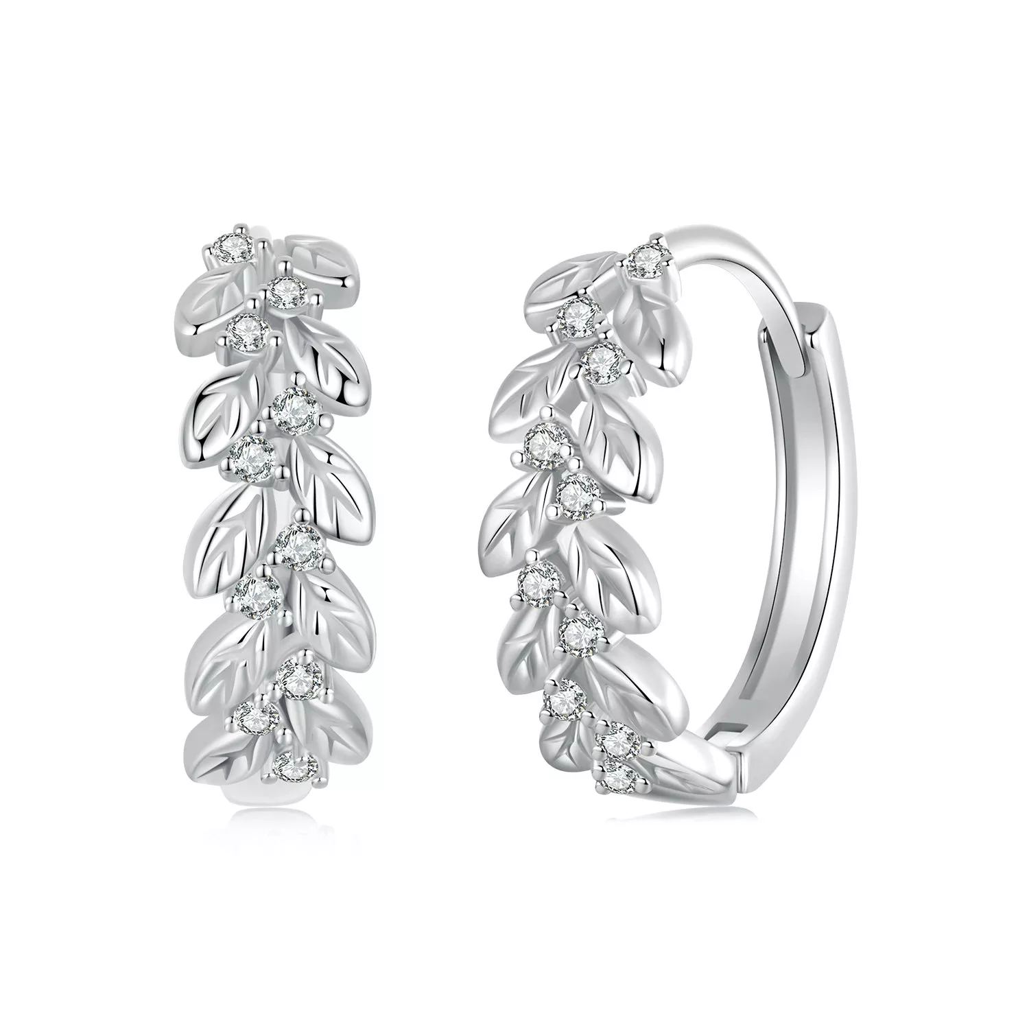 pendientes de hoja estilo pandora bse1086