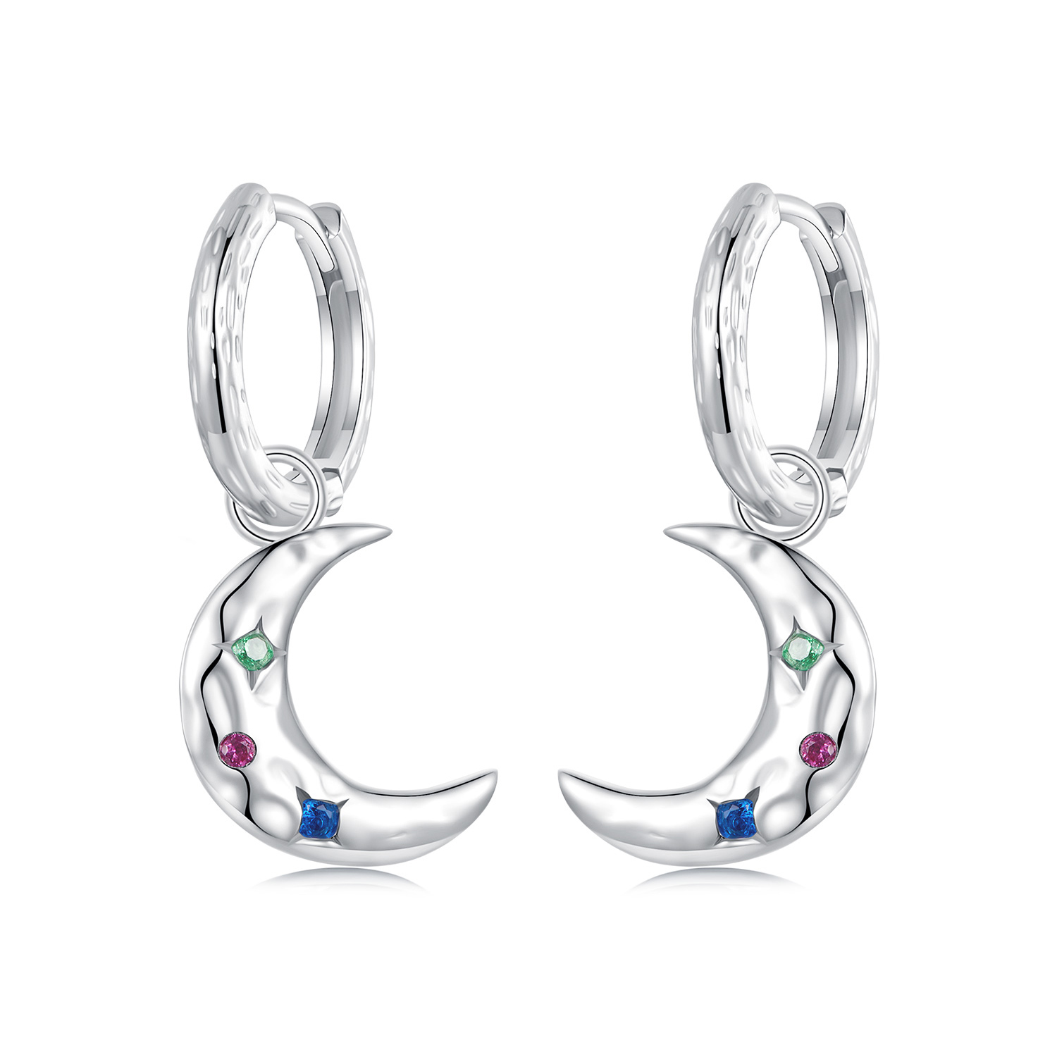 pendientes de luna estilo pandora sce1778