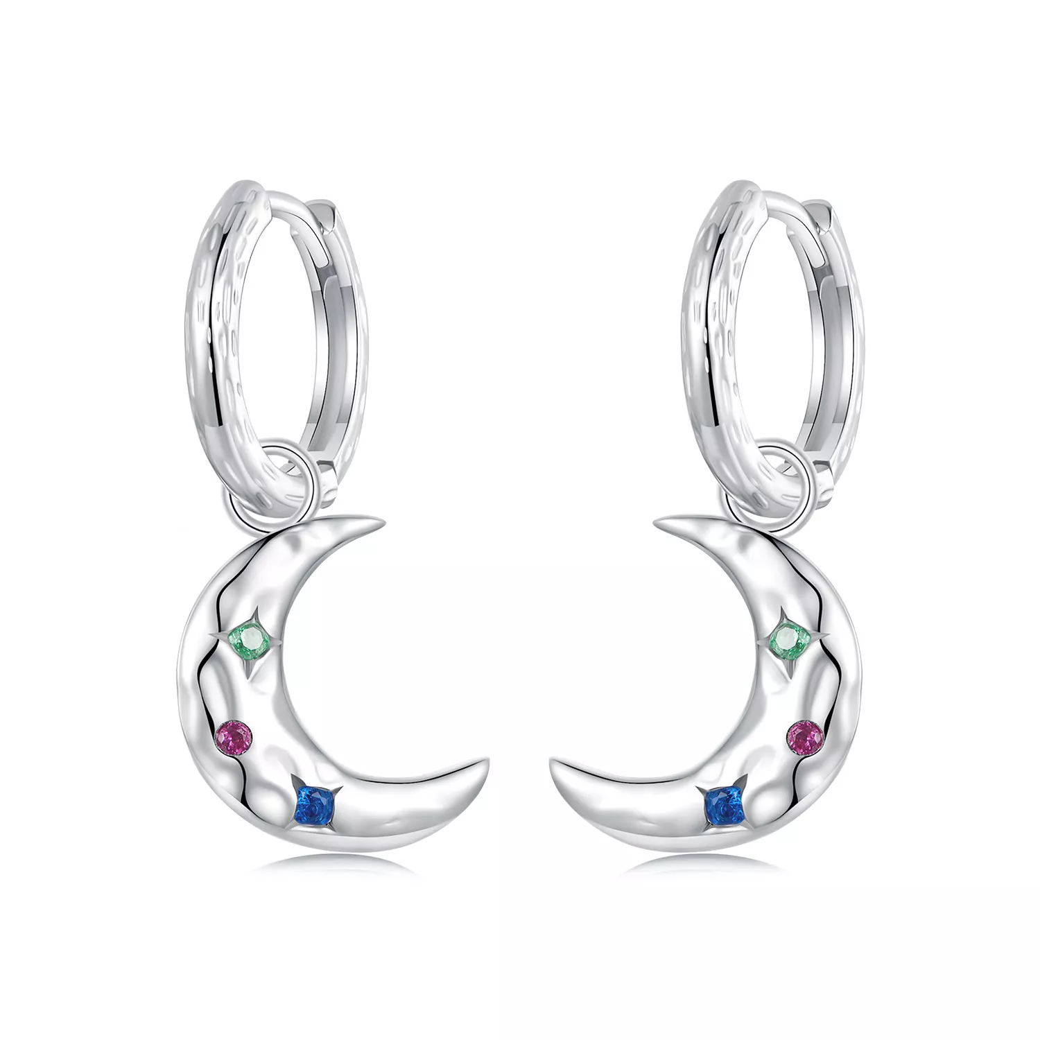 pendientes de luna estilo pandora sce1778