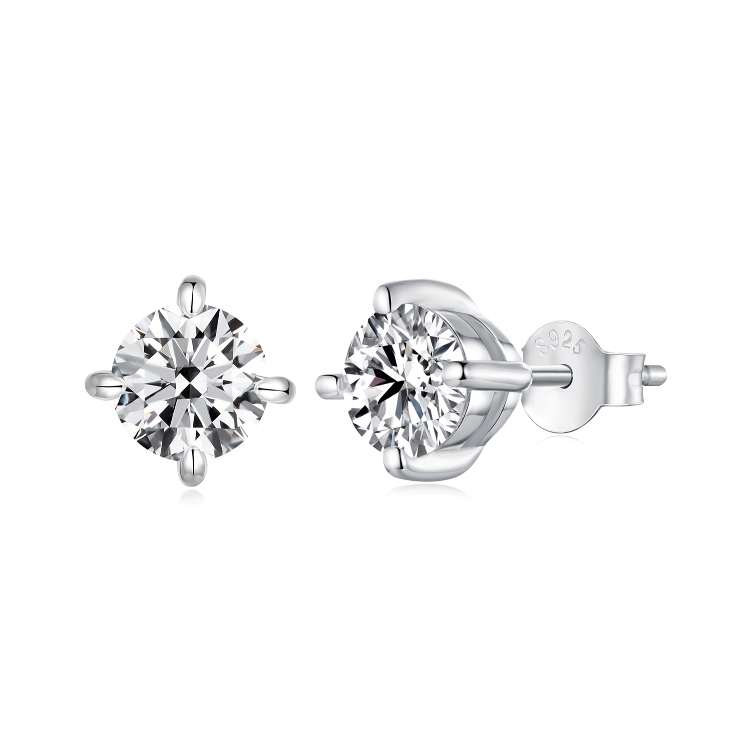 pendientes de moissanita de 1 ct estilo pandora mse038 l