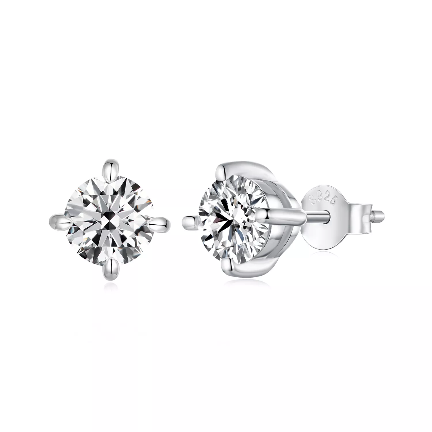 pendientes de moissanita de 1 ct estilo pandora mse038 l