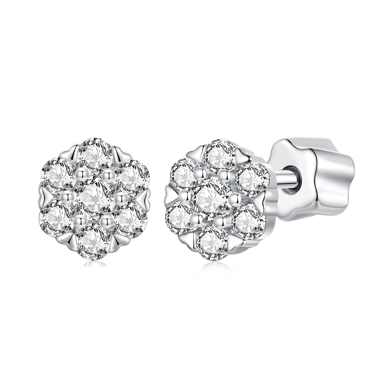 pendientes de moissanita estilo pandora con un certificado mse059