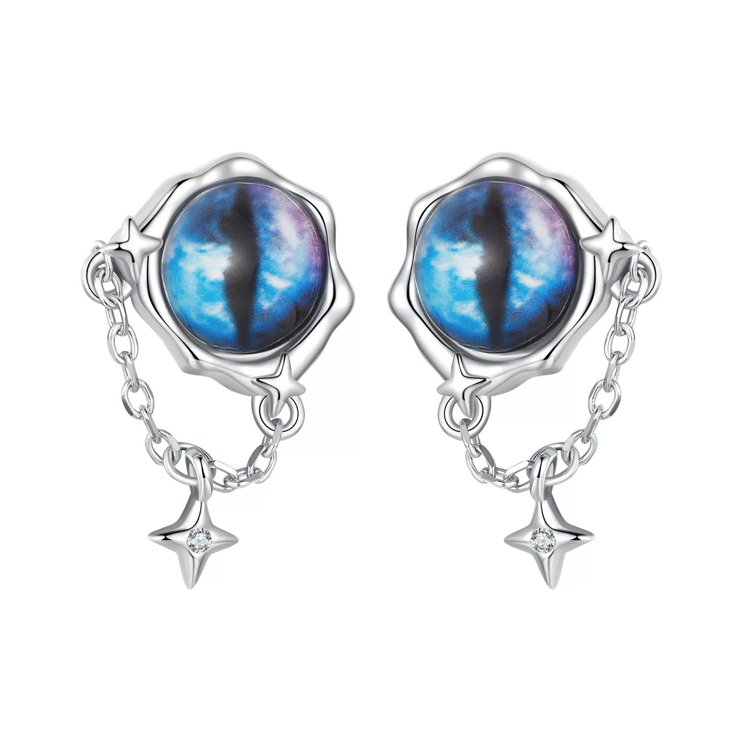 pendientes de ojo de diablo estilo pandora bse1092