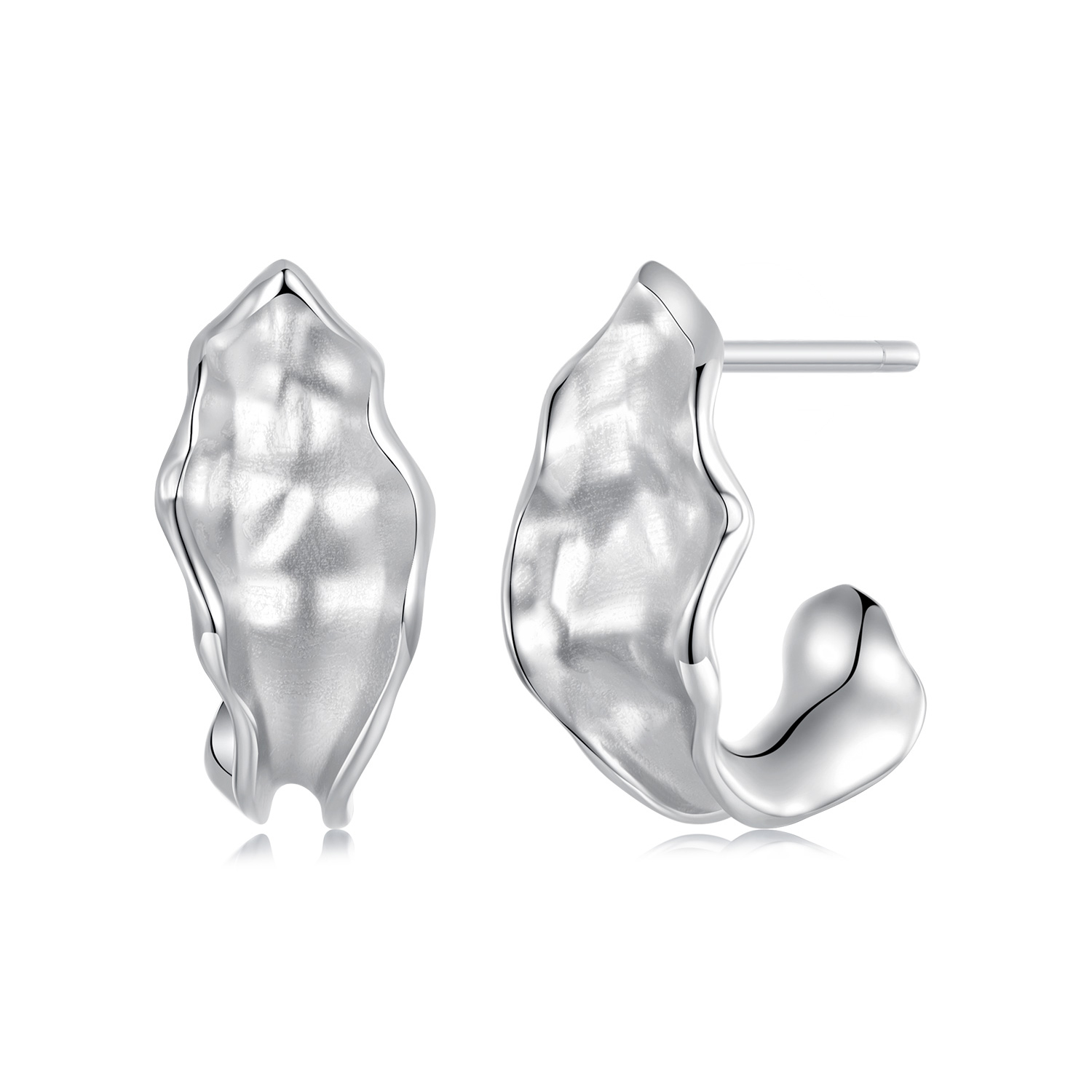 pendientes de plata brillante estilo pandora bse1062