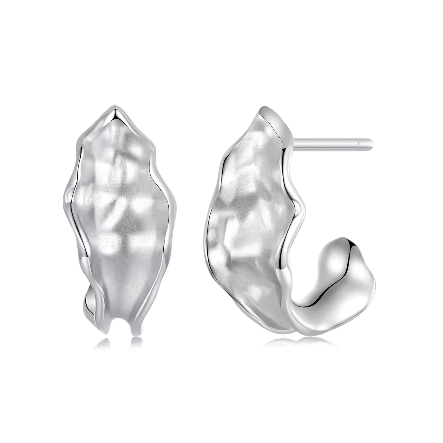 pendientes de plata brillante estilo pandora bse1062