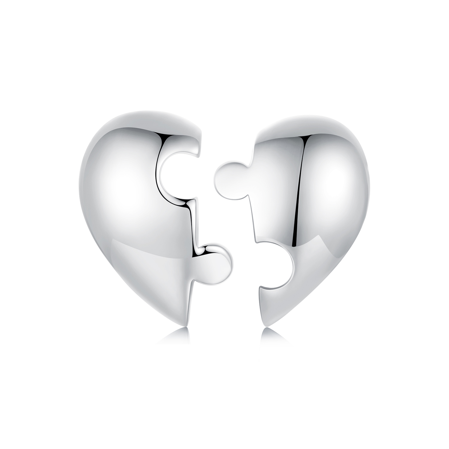 pendientes de rompecabezas con forma de corazón estilo pandora sce1770