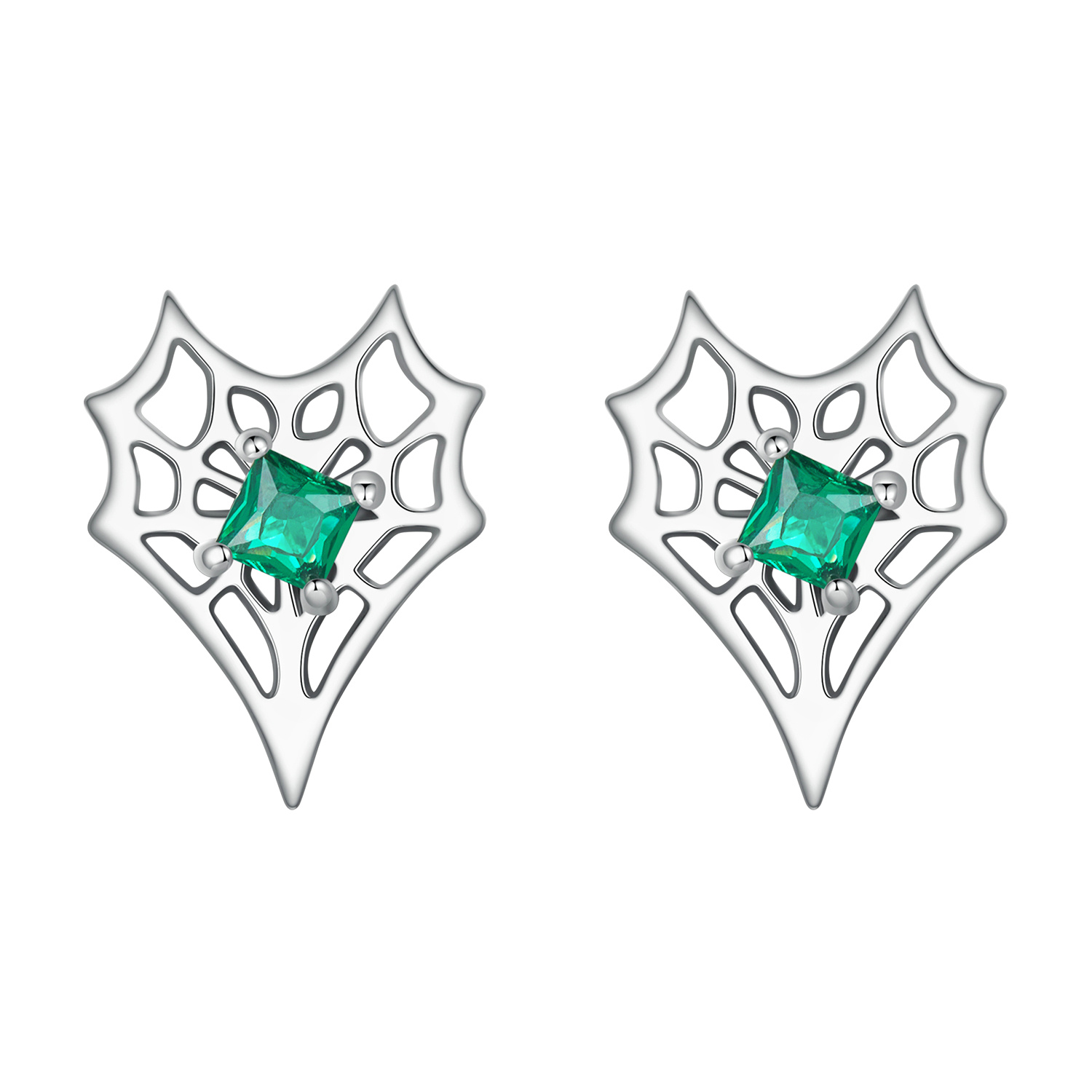pendientes de telaraña en forma de corazón estilo pandora sce1797