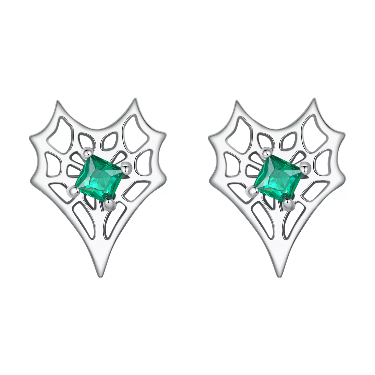 pendientes de telaraña en forma de corazón estilo pandora sce1797