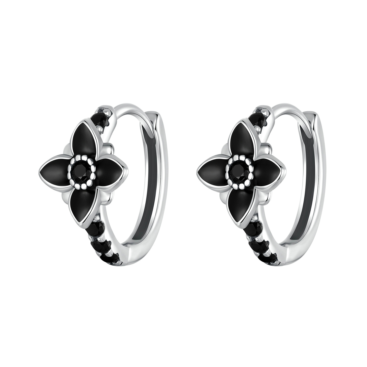 pendientes estilo pandora con diseño de flor de noche sce1801