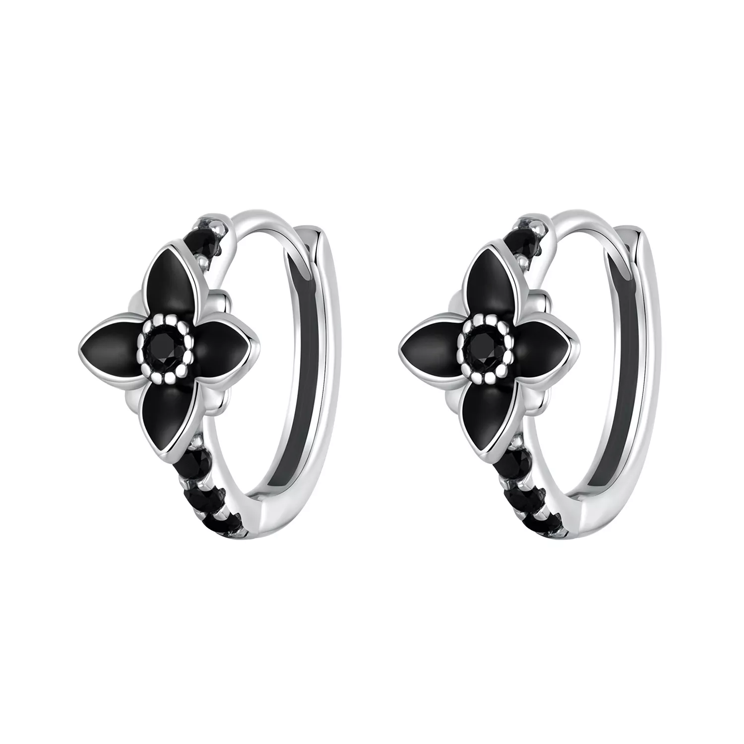 pendientes estilo pandora con diseño de flor de noche sce1801