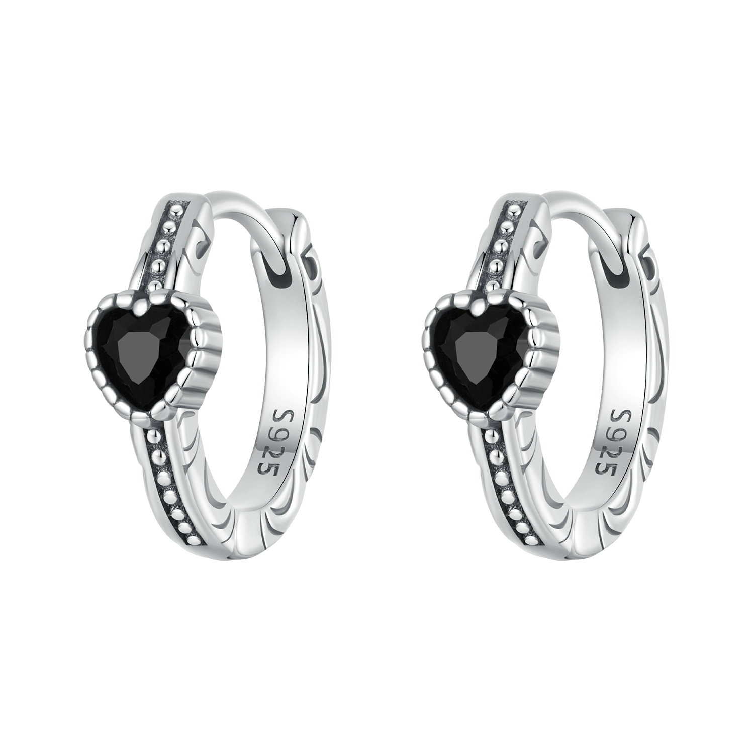 pendientes estilo pandora corazón de la noche sce1800
