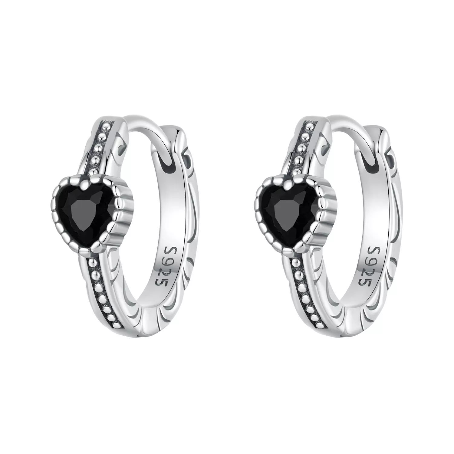pendientes estilo pandora corazón de la noche sce1800