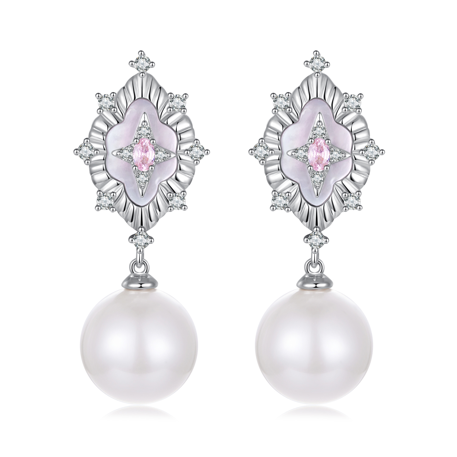 pendientes pandora style starlight en color rosa yie246