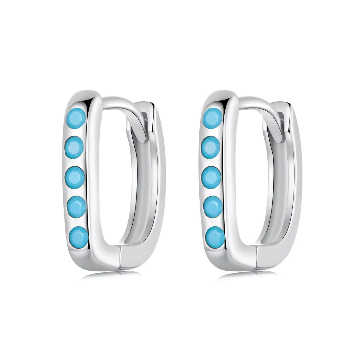 pendientes sencillos de turquesa estilo pandora bse1084 bu