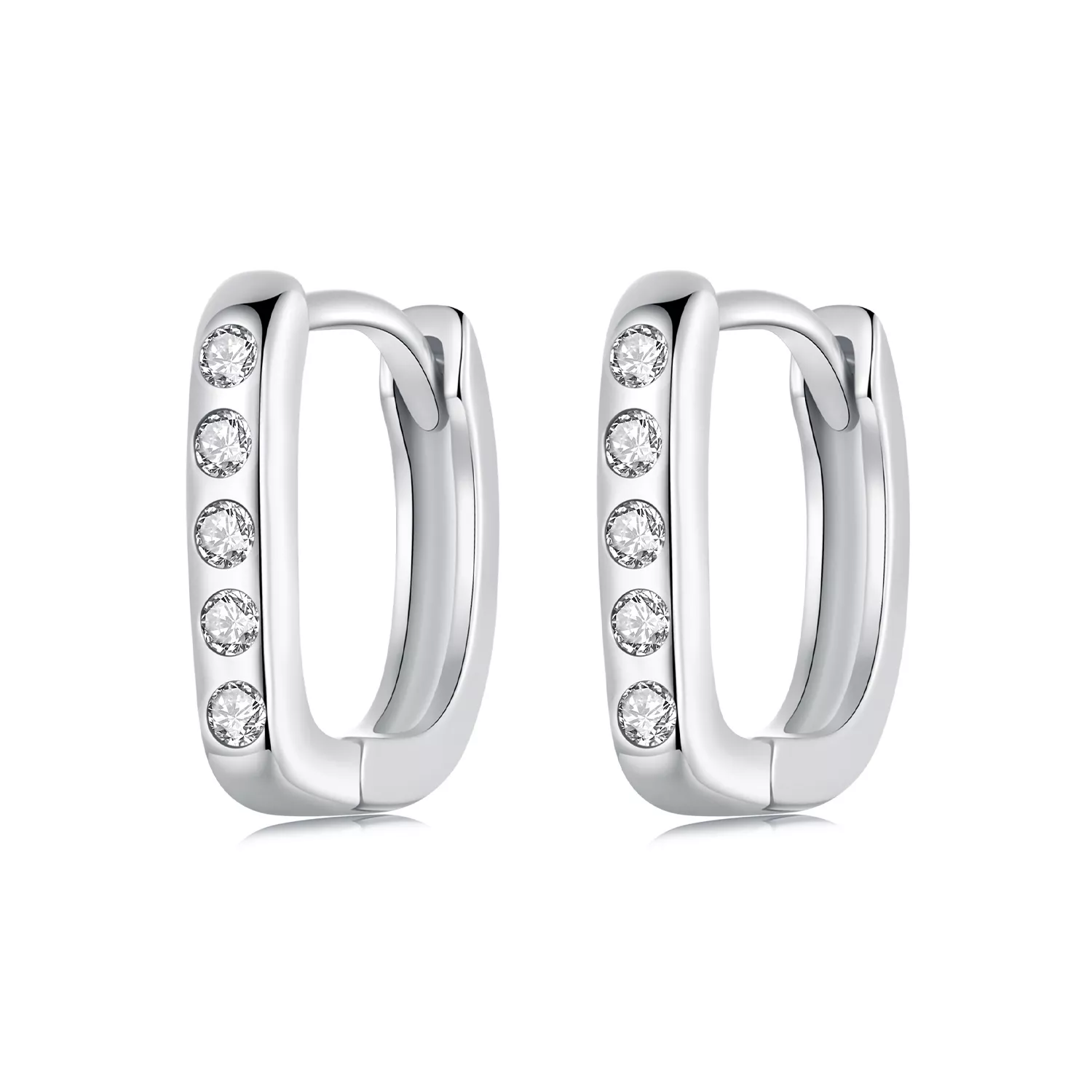 pendientes sencillos en forma de d estilo pandora bse1084 wh