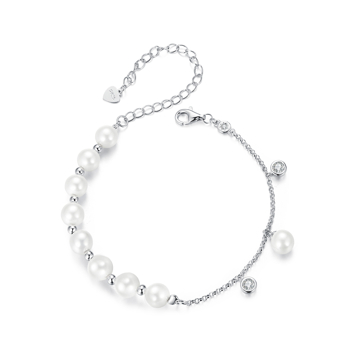 pulsera con borlas y cuentas de concha estilo pandora bsb189