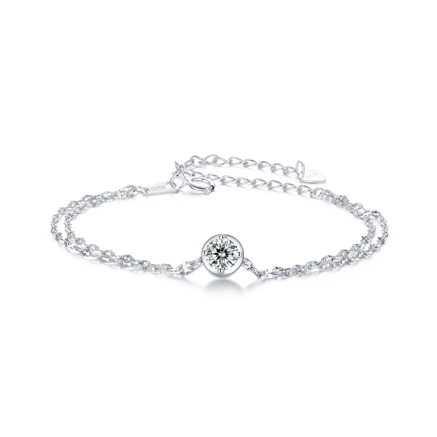 pulsera de doble mosaico de moissanita de 05 ct estilo pandora con un certificado msb020