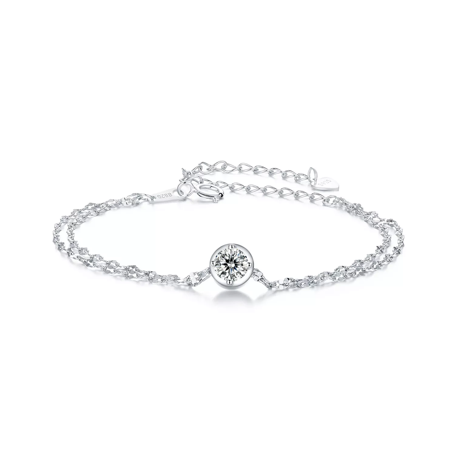 pulsera de doble mosaico de moissanita de 05 ct estilo pandora con un certificado msb020