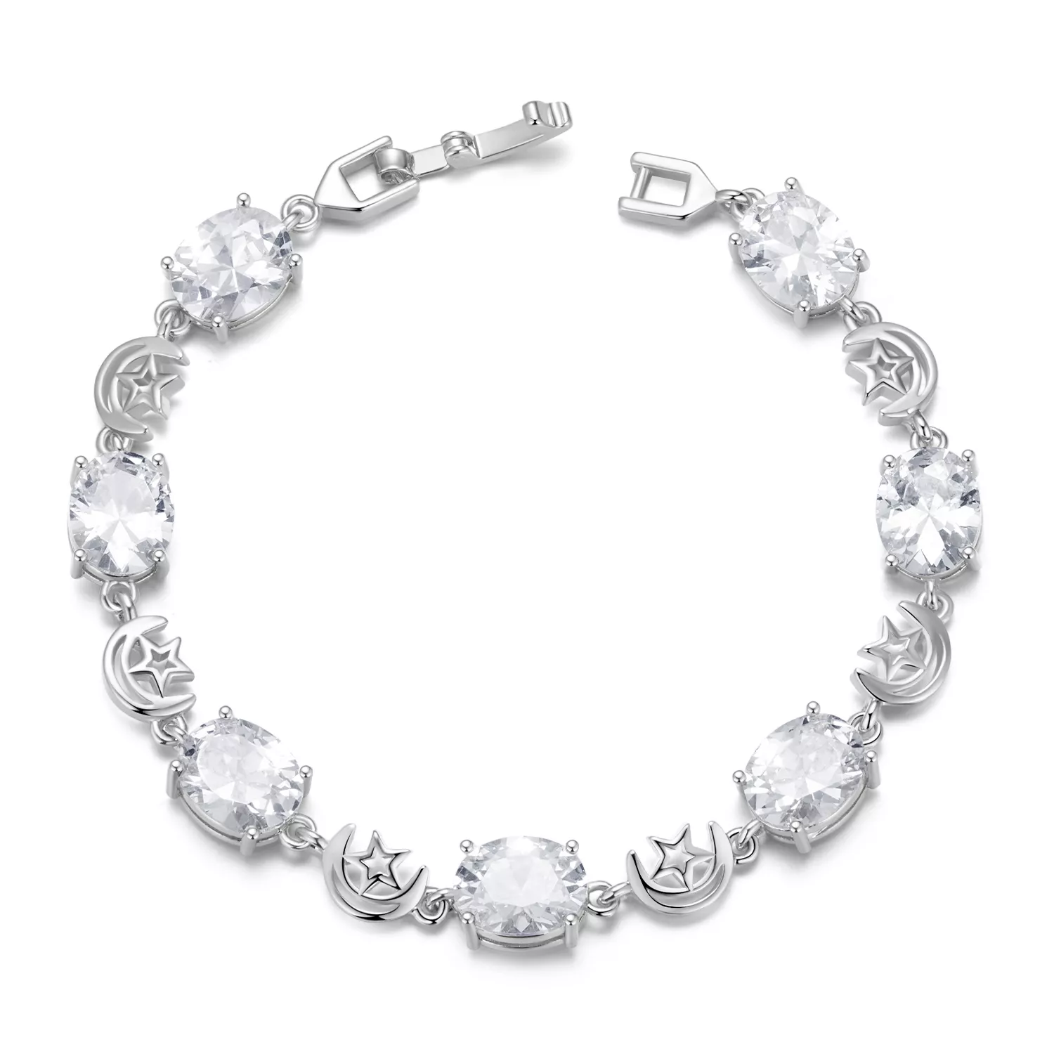 pulsera de estrella y luna estilo pandora yib068 a