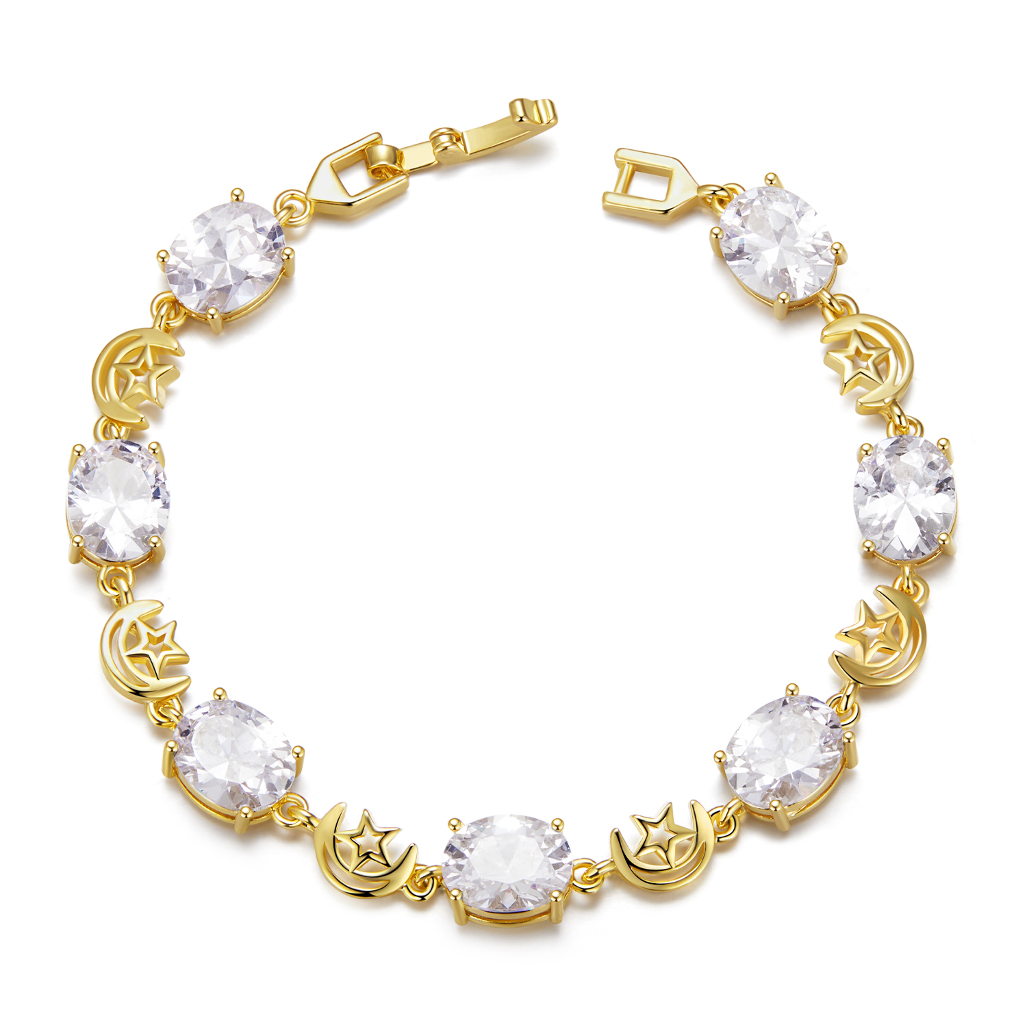 pulsera de estrella y luna estilo pandora yib068 b