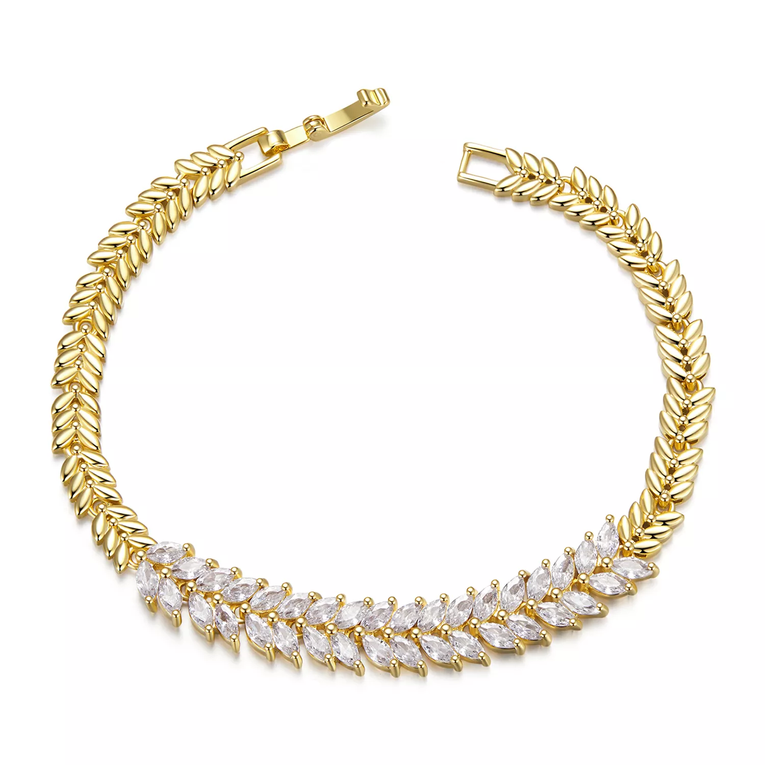 pulsera de hojas brillantes estilo pandora yib067 b