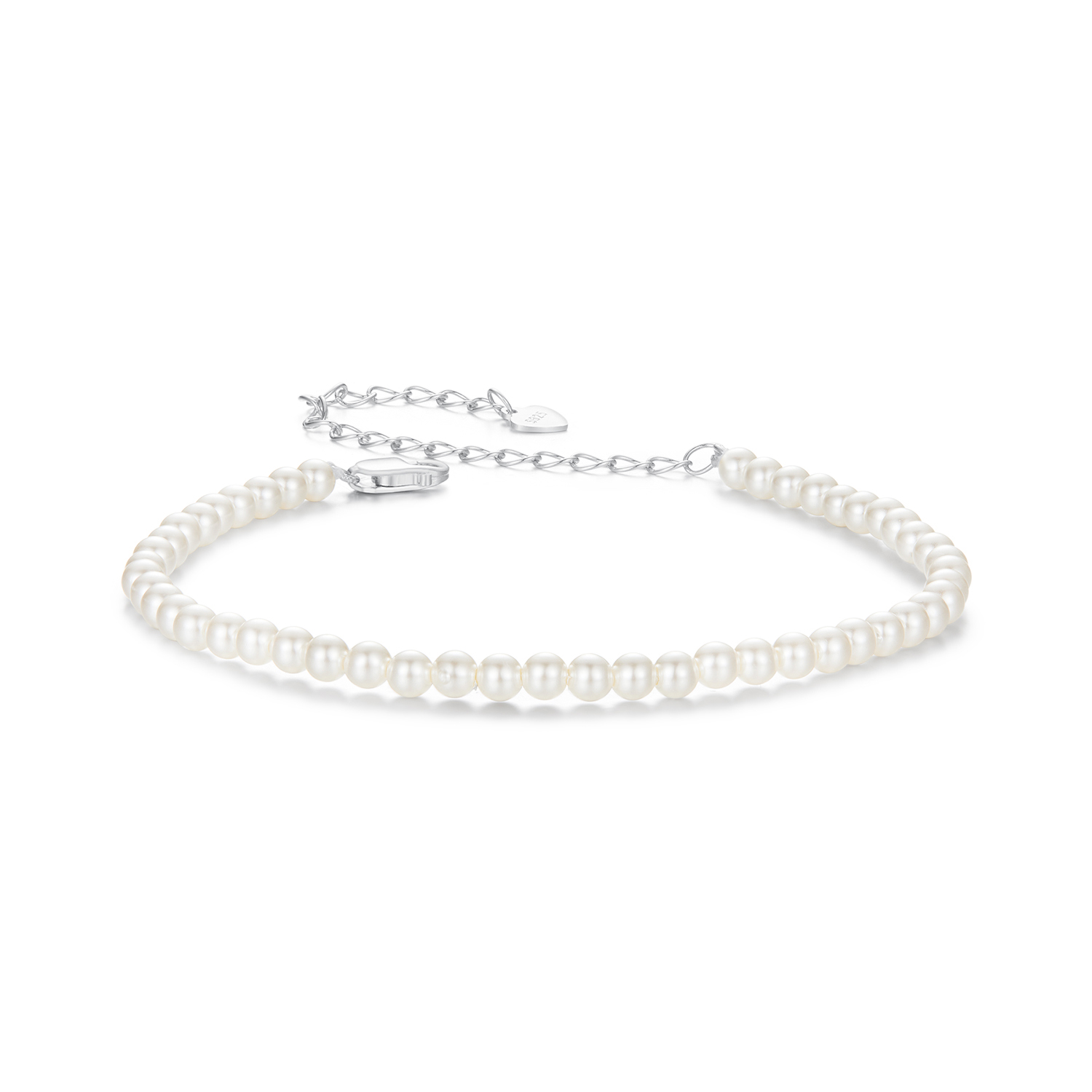 pulsera de perlas blancas australianas estilo pandora scb280