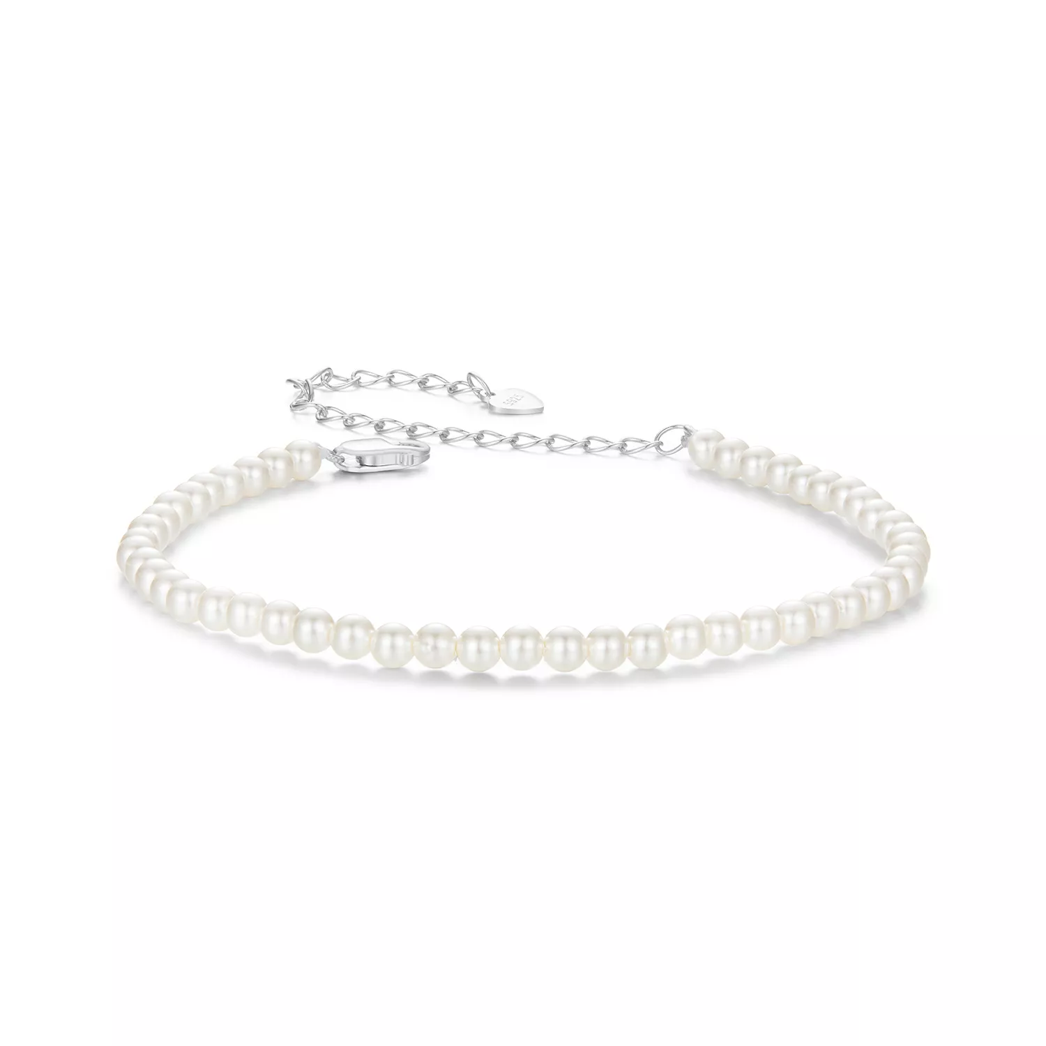 pulsera de perlas blancas australianas estilo pandora scb280