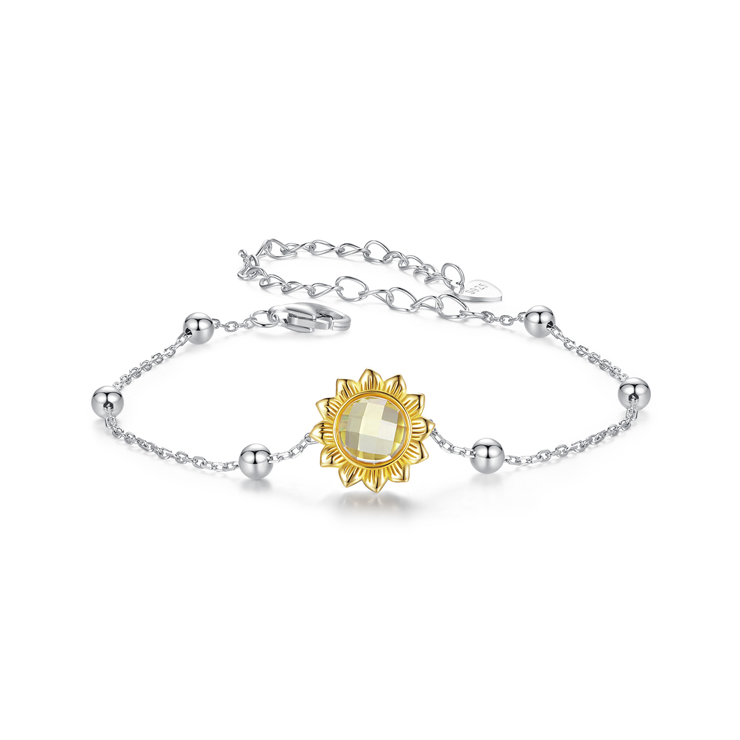 pulsera estilo pandora con girasoles scb282