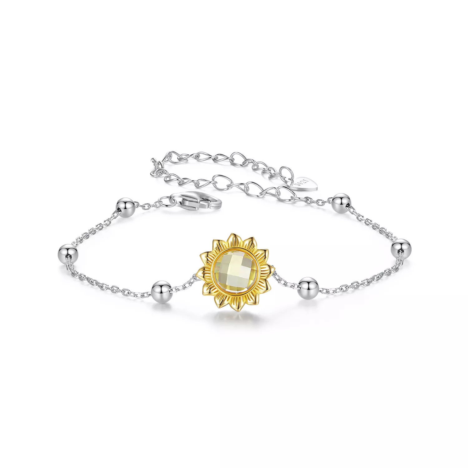 pulsera estilo pandora con girasoles scb282