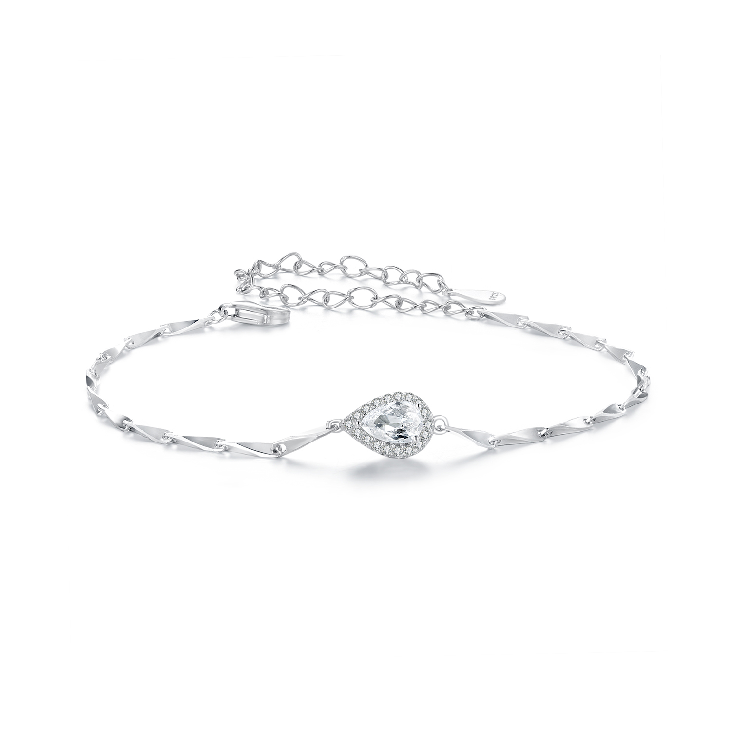 pulsera estilo pandora con gotas de agua brillantes bsb185