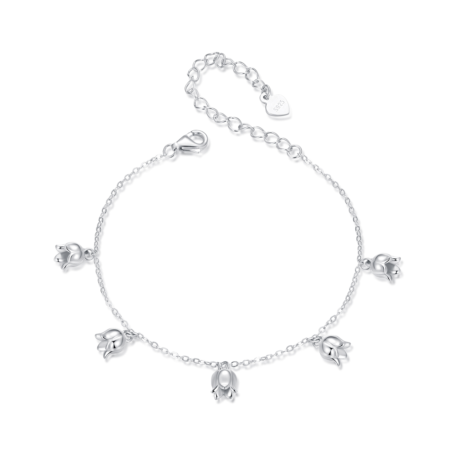 pulsera estilo pandora con lirio de los valles bsb183