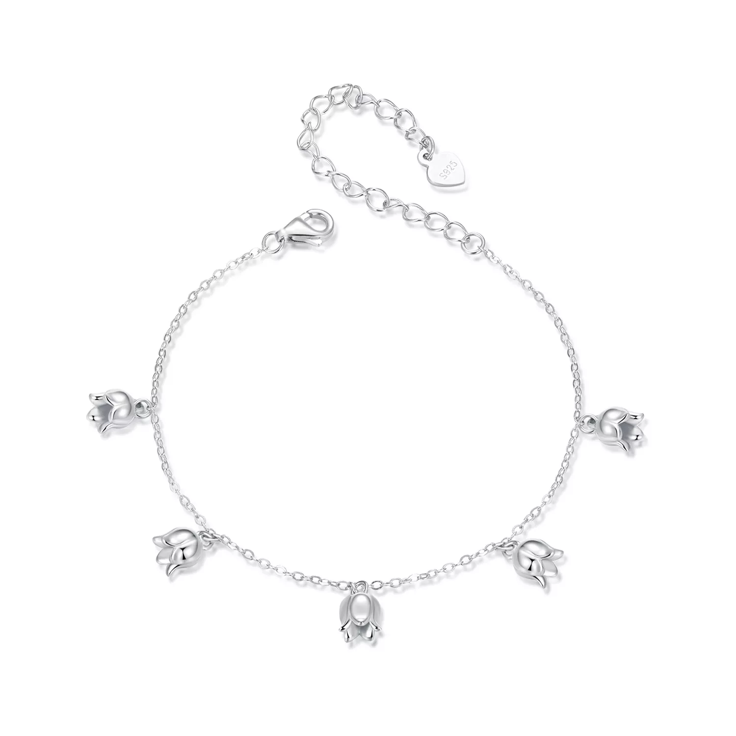 pulsera estilo pandora con lirio de los valles bsb183