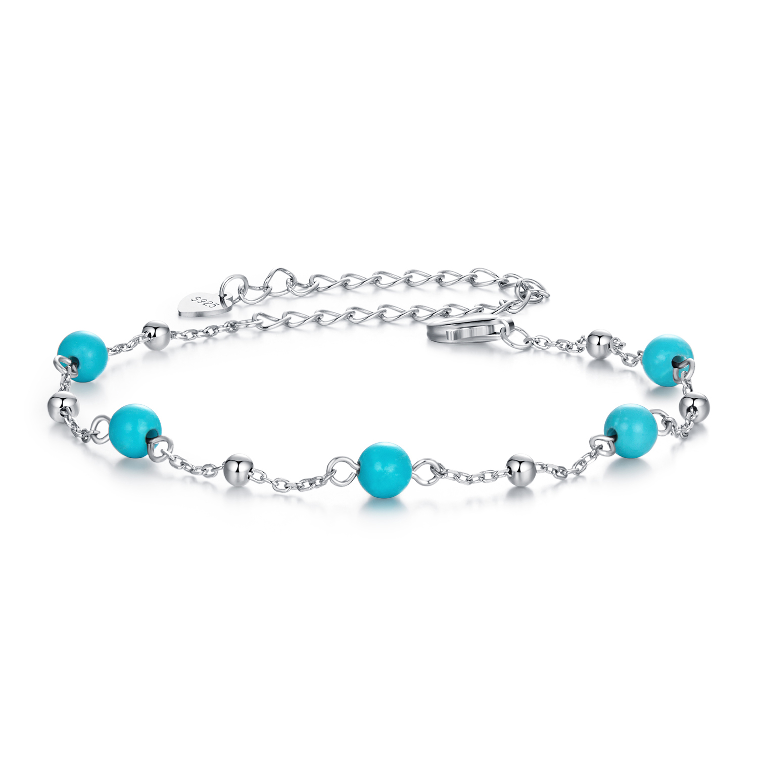 pulsera turquesa estilo pandora bsb197