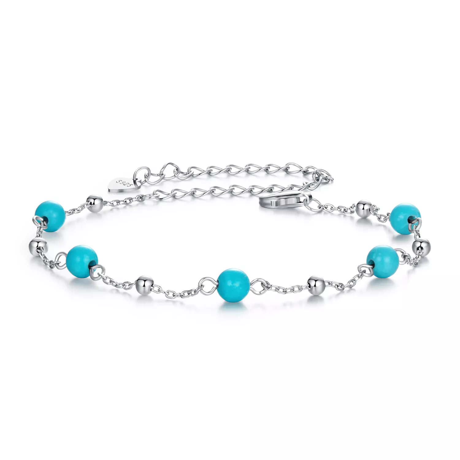 pulsera turquesa estilo pandora bsb197