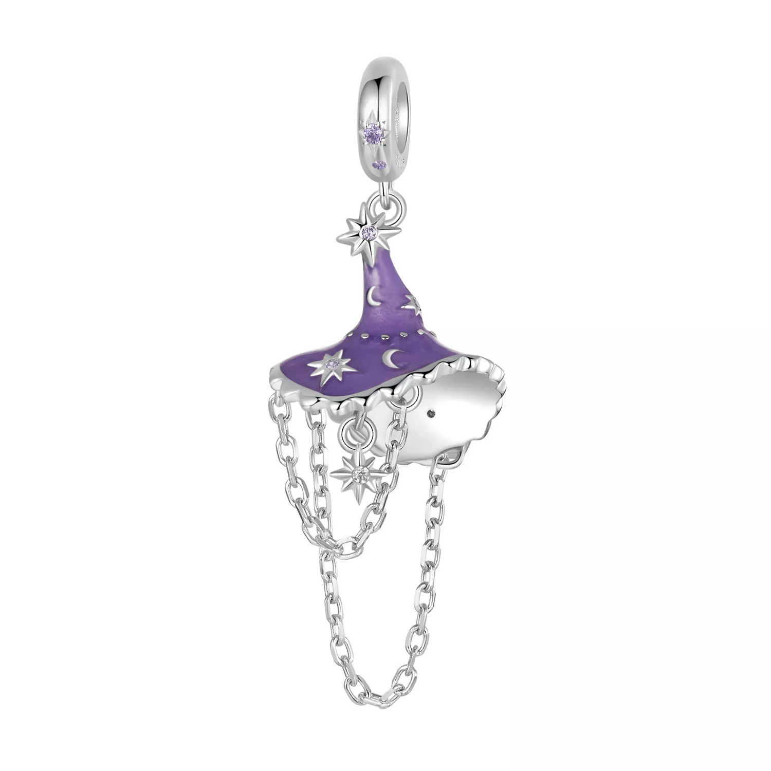 sombrero de bruja que brilla en la oscuridad estilo pandora scc2894